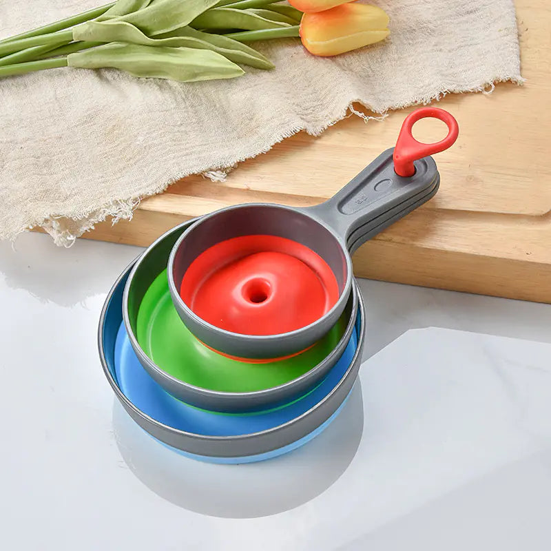 Portable Collapsible Funnel Set for Liquids (3 Pieces)