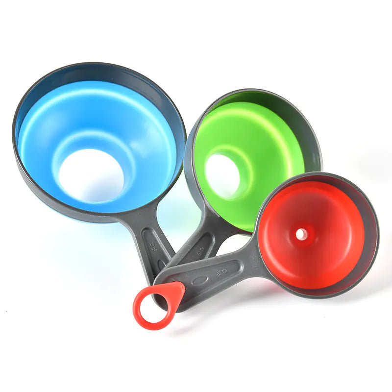 Portable Collapsible Funnel Set for Liquids (3 Pieces)