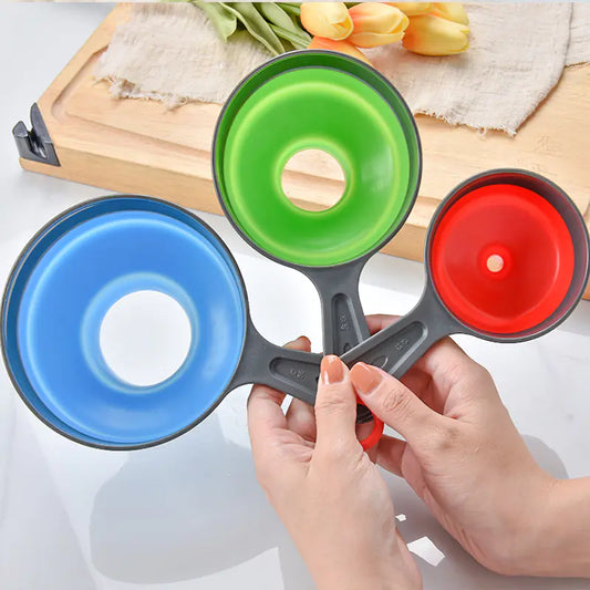 Portable Collapsible Funnel Set for Liquids (3 Pieces)