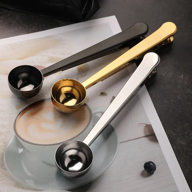 Stainless Steel Coffee Measuring Spoon with Clip 15ML