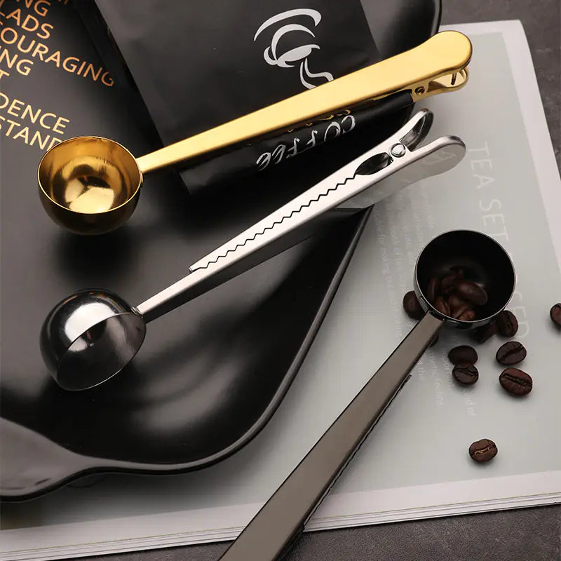 Stainless Steel Coffee Measuring Spoon with Clip 15ML